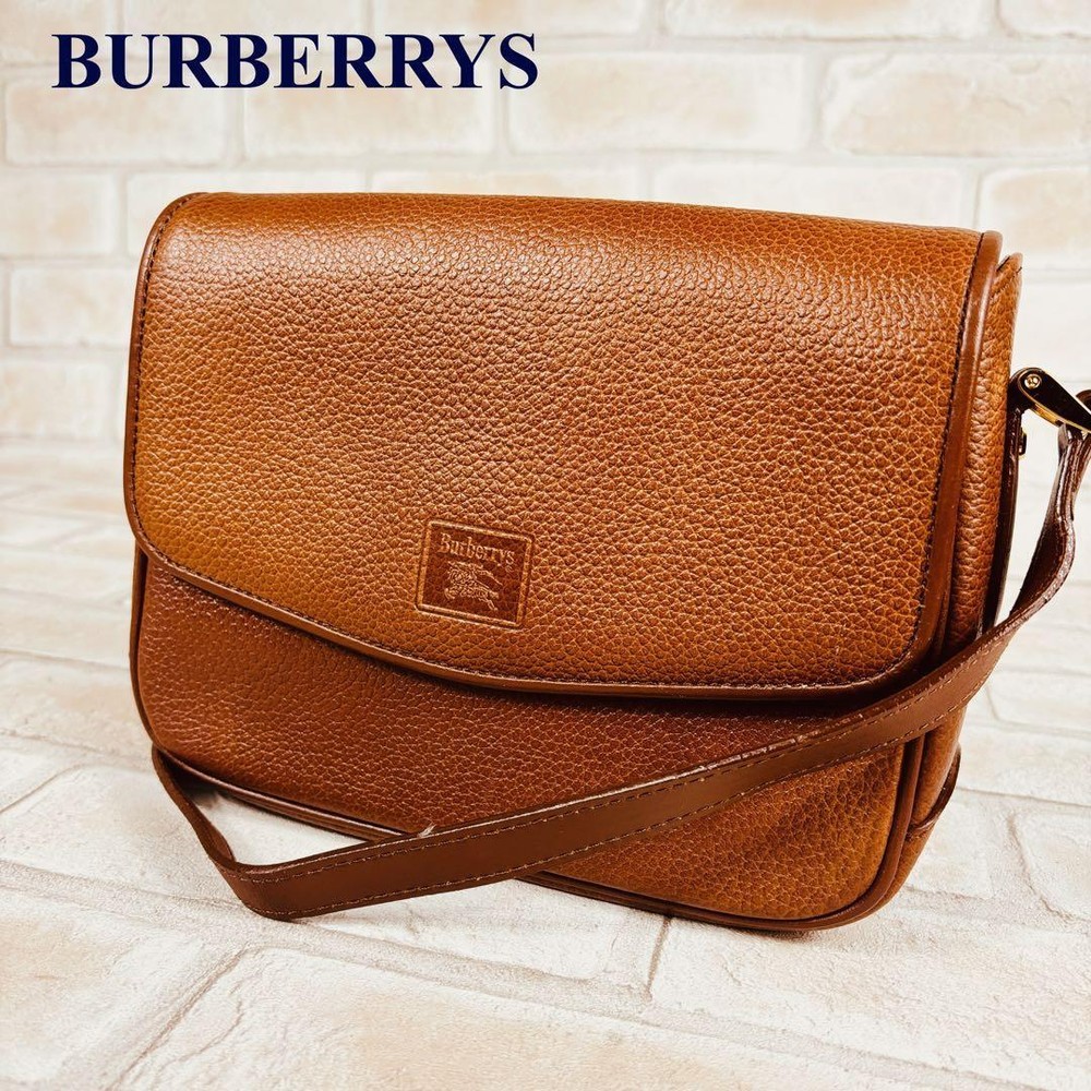 Burberry Shoulder Bag Nova Check Leather Brown Authentic F08281475