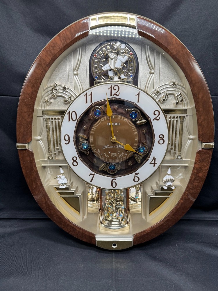 Seiko Special Collectors Golden Trumpets Melodies In Motion Wall Clock QXM487BRH