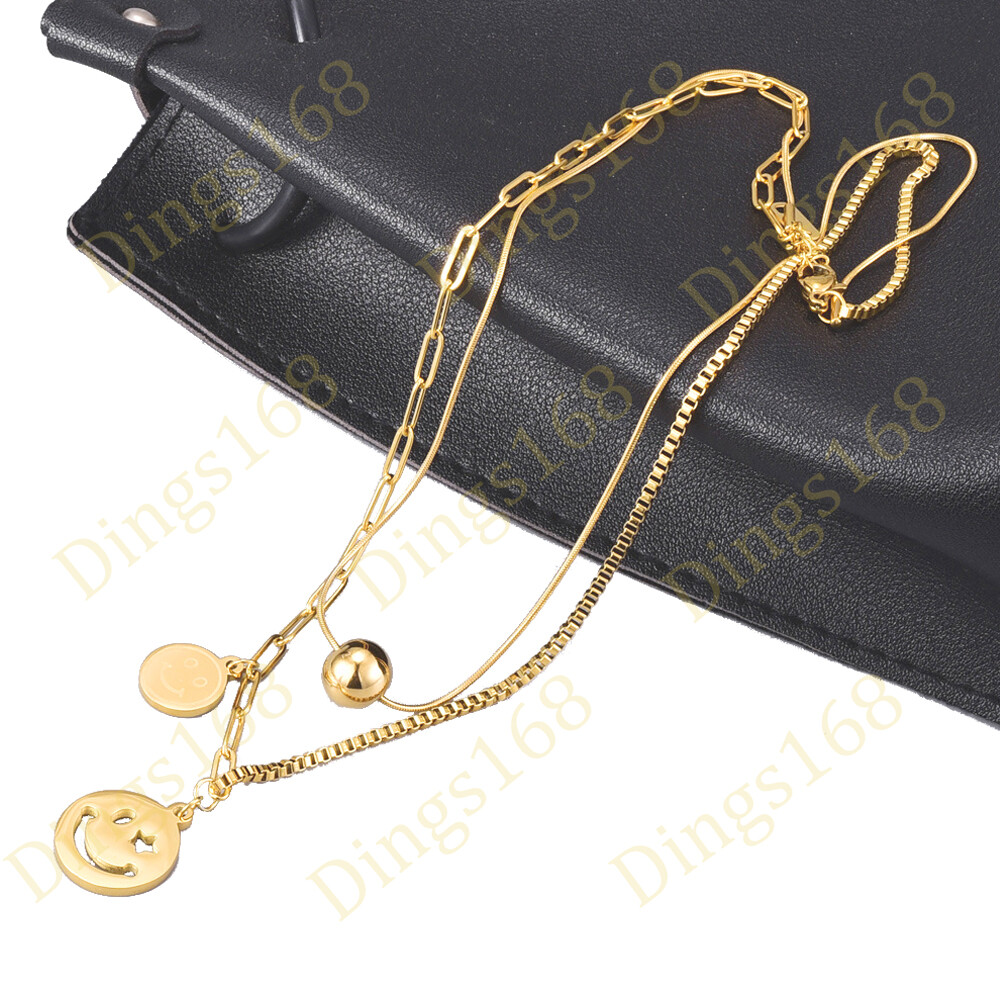 Designer Inspired 18K Gold Filled Snake/Box/Paper Clip Chain 3 Layered Necklace