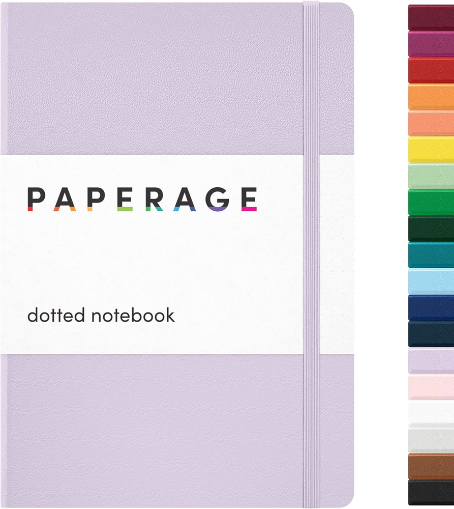 PAPERAGE Lavender Dotted Journal - 160 Pages, Medium 5.7