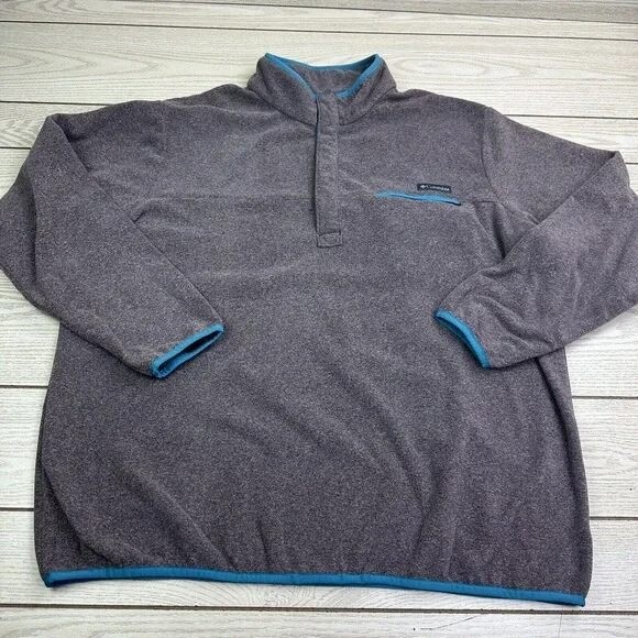 Columbia Men's XXL Snap Fleece Pullover in Purple & Blue