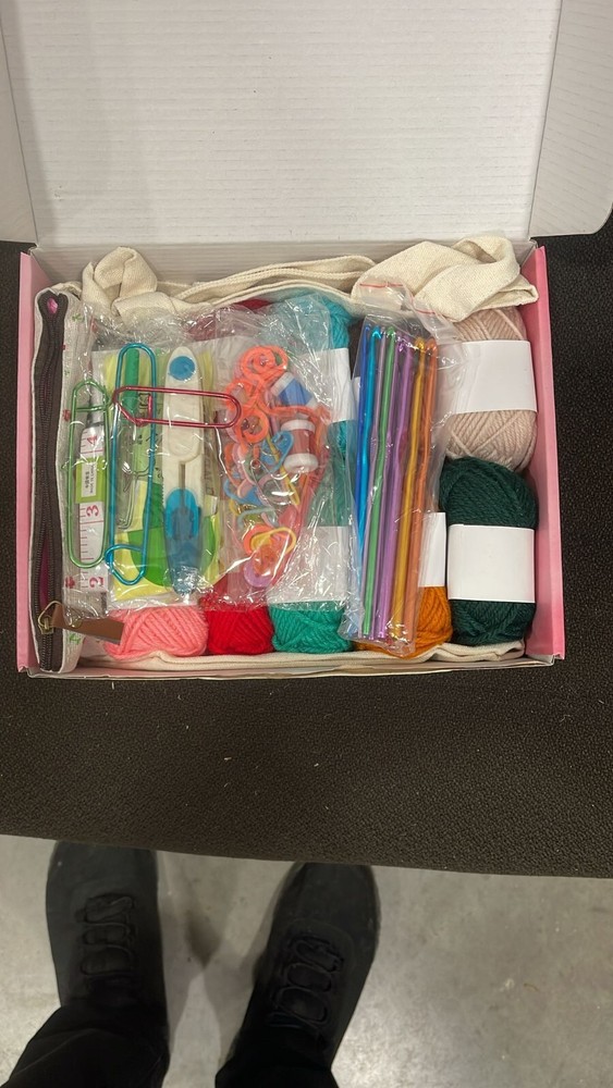 73-Piece Complete Crochet Kit with Hooks, Needles, Yarn & Tote Bag for Knitting & Crafting