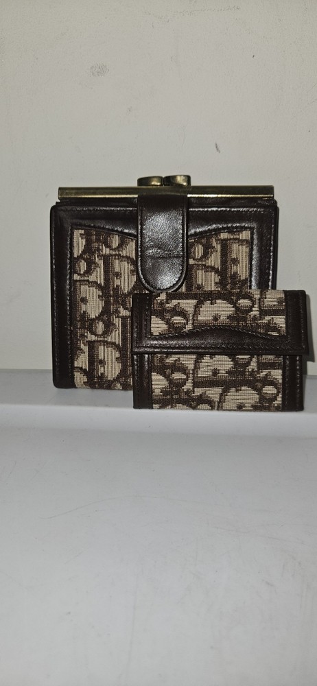 Vintage Christian Dior Trotter Wallet Coin Purse Keyholder Set