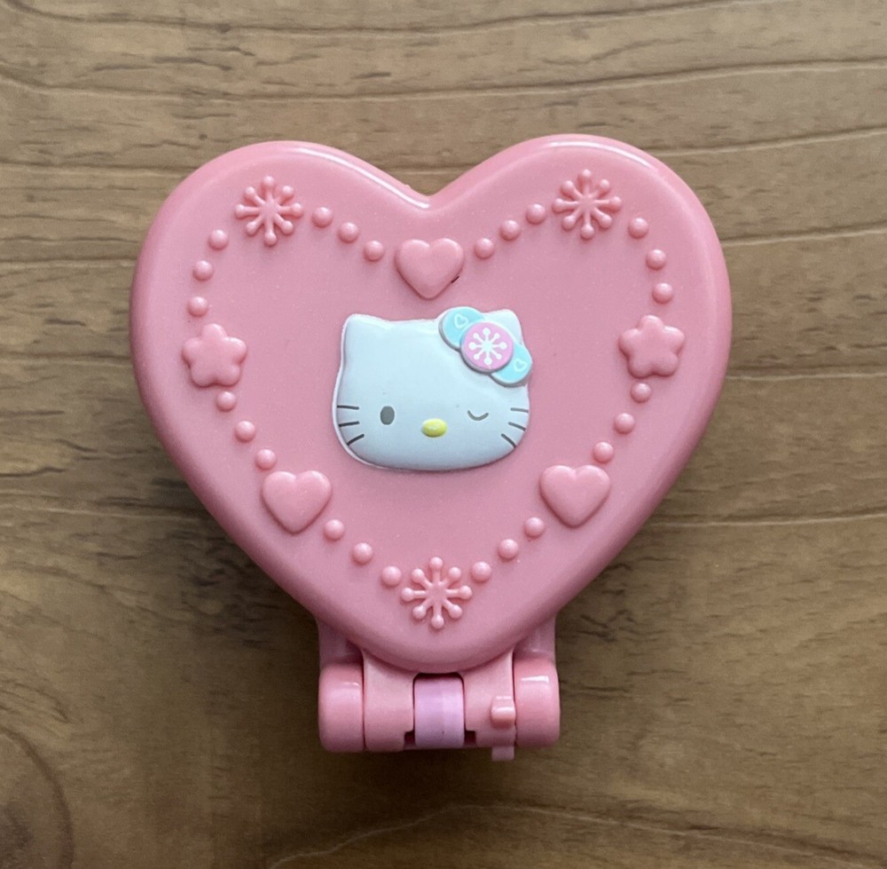 VTG Mcdonalds Hello Kitty Pink Pop-Up Folding Hair Brush Compact Mirror