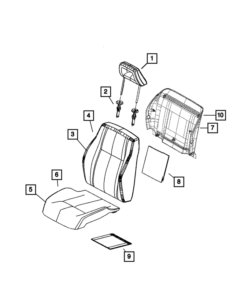 Genuine Mopar Front Seat Cushion Cover 1LH78XDVAA