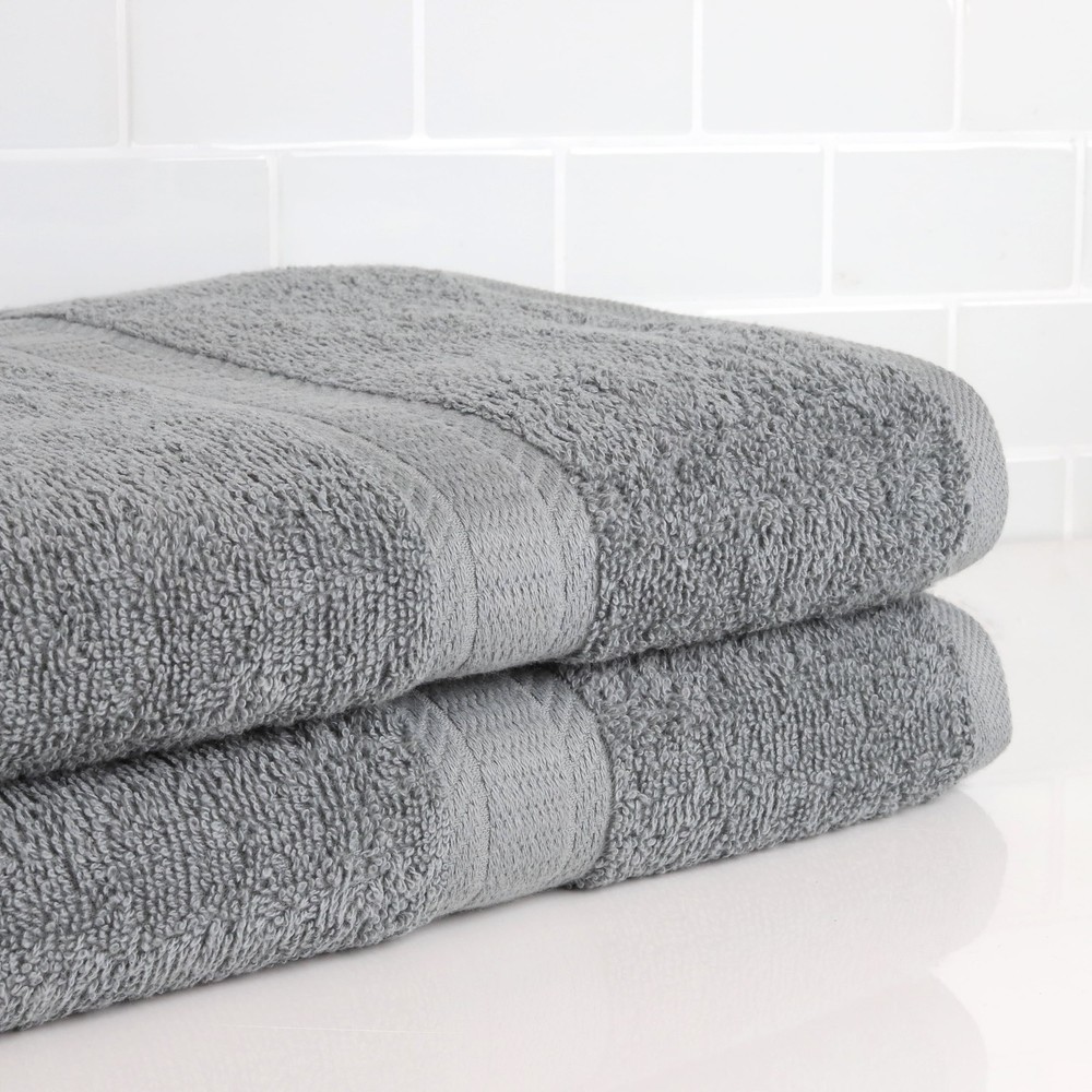 2 Pack Ultra Soft Grey Cotton Premium Bath Sheets Set