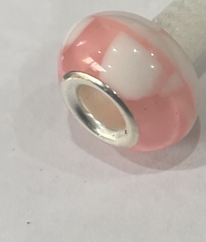 Pastel Pink Mother's Day Spacer Bead Charm Pandora Style Alloy-image