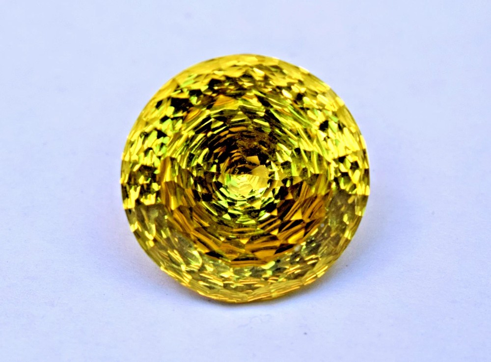 Certified 23 Ct Master Round Cut Natural Yellow Sapphire Rare Loose Gemstone