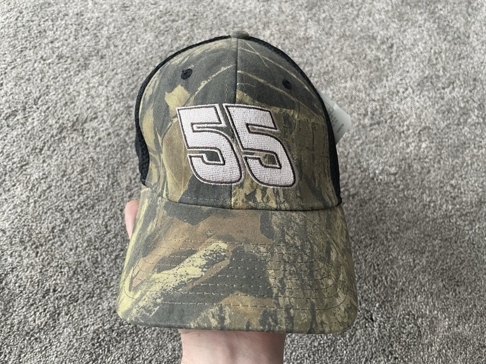Vintage NASCAR Hat Camo Flex Baseball Cap Michael Waltrip Racing Medium Large