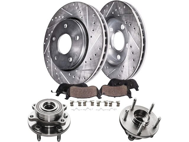 For Lincoln MKS Brake Pad and Rotor and Wheel Hub Kit Detroit Axle 14994FRMH