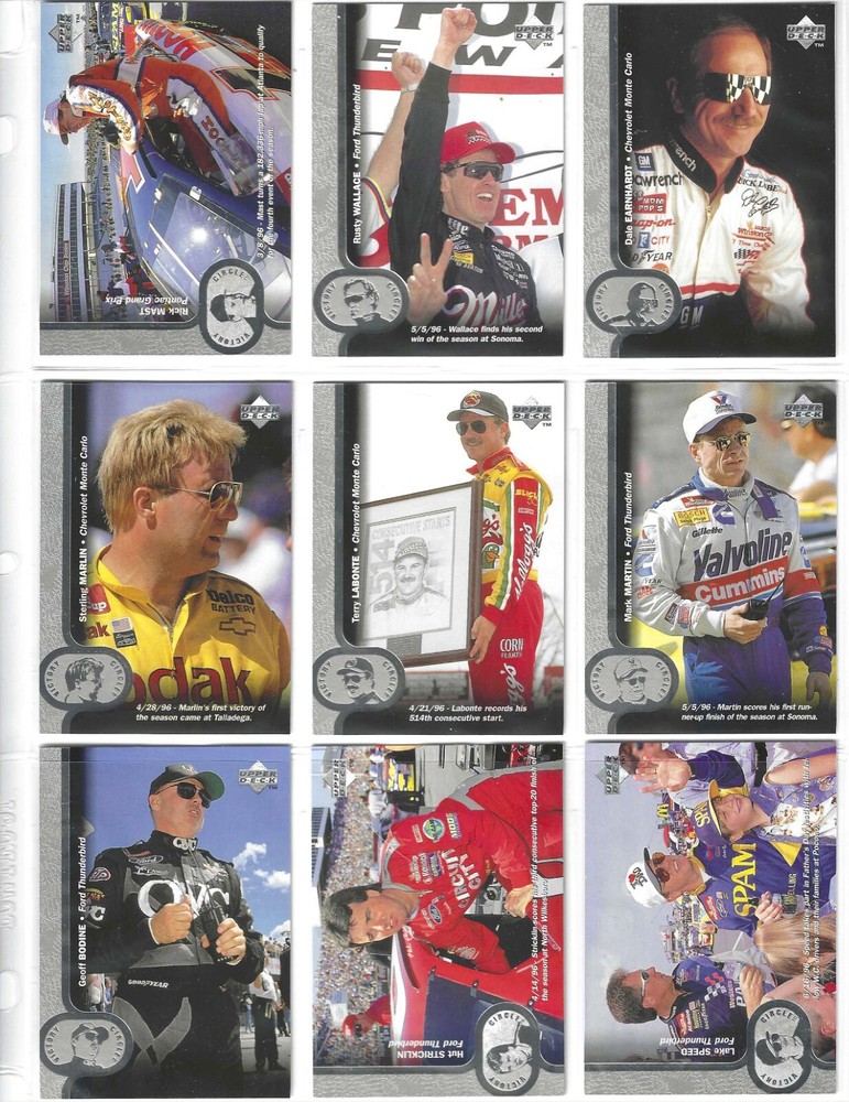 1997 Upper Deck Victory Circle 120-Card Base Set Fresh from Packs to Binder