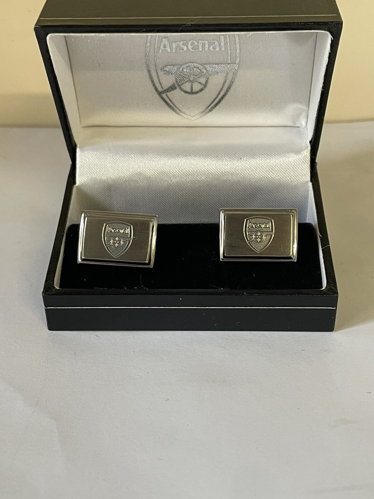 ARSENAL FC ENGRAVED CREST STAINLESS STEEL MENS EXECUTIVE SHIRT CUFFLINKS AFC