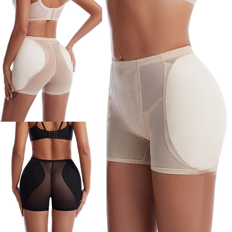 Women's Mesh Shapewear Panties with Removable Pads for Butt Lift & Hip Enhancement