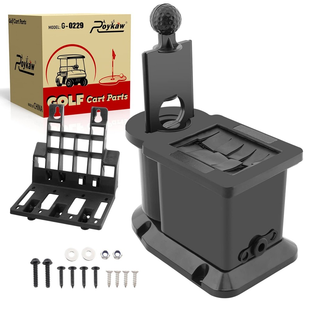 Roykaw Golf Cart Ball Washer and Club Cleaner Bracket Kit for EZGO Club Car Yamaha