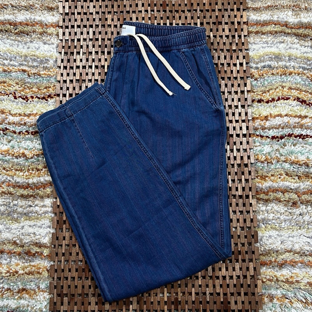 Universal Works Indigo Blue Textured Lounge Trousers Joggers Pants Size 36