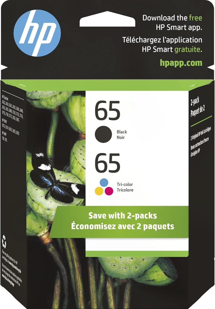 Genuine HP 65 Black Tri-Color N9K04AN N9K03AN 65#Original Ink Cartridge LOT