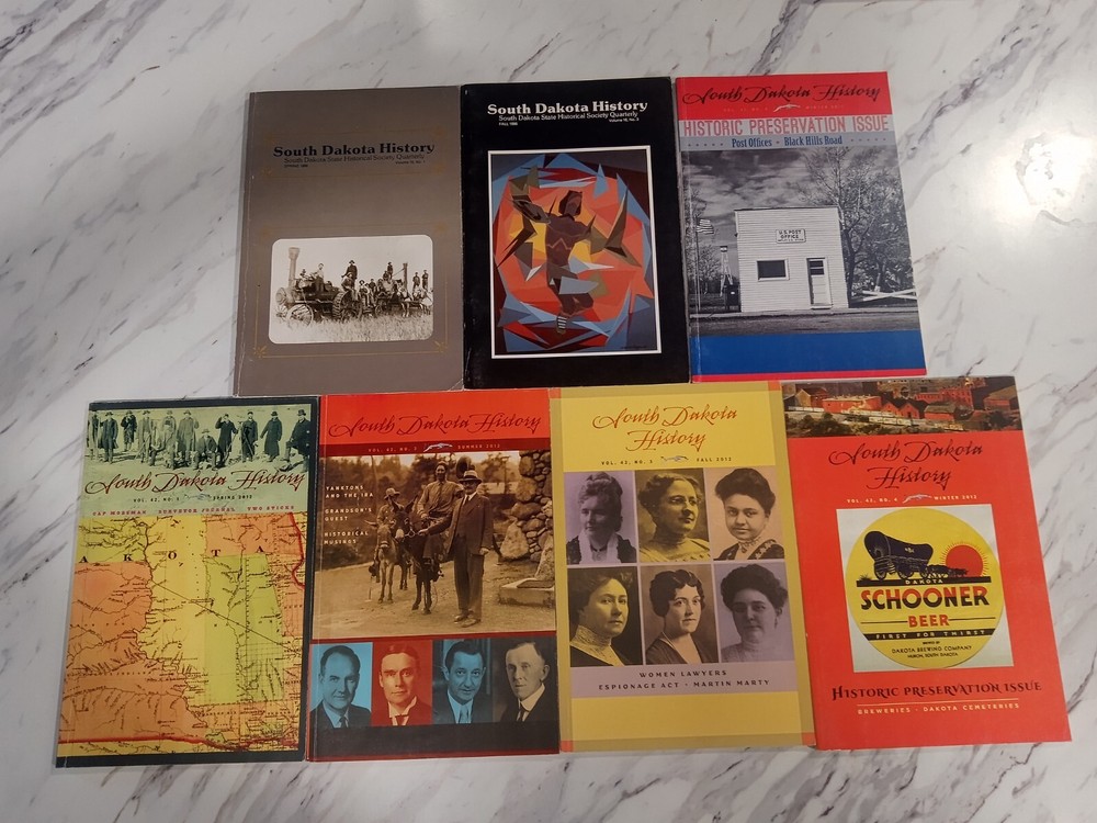 South Dakota History (State Historical Society Quarterly) 7 Book Lot