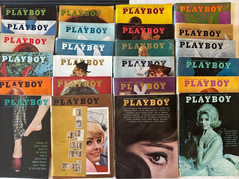 1960's Playboy Magazine Lot x 37 Colorful Complete w Centerfolds Vintage Rare