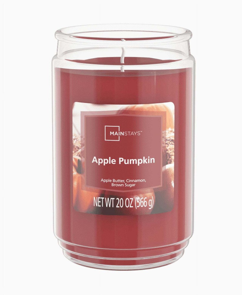 Mainstays 20oz Apple Pumpkin Scented Large Glass Jar Candle