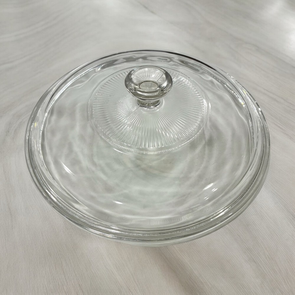 Pyrex 1.5qt #623-C Clear Ribbed Glass Casserole Replacement Lid 8 Inch