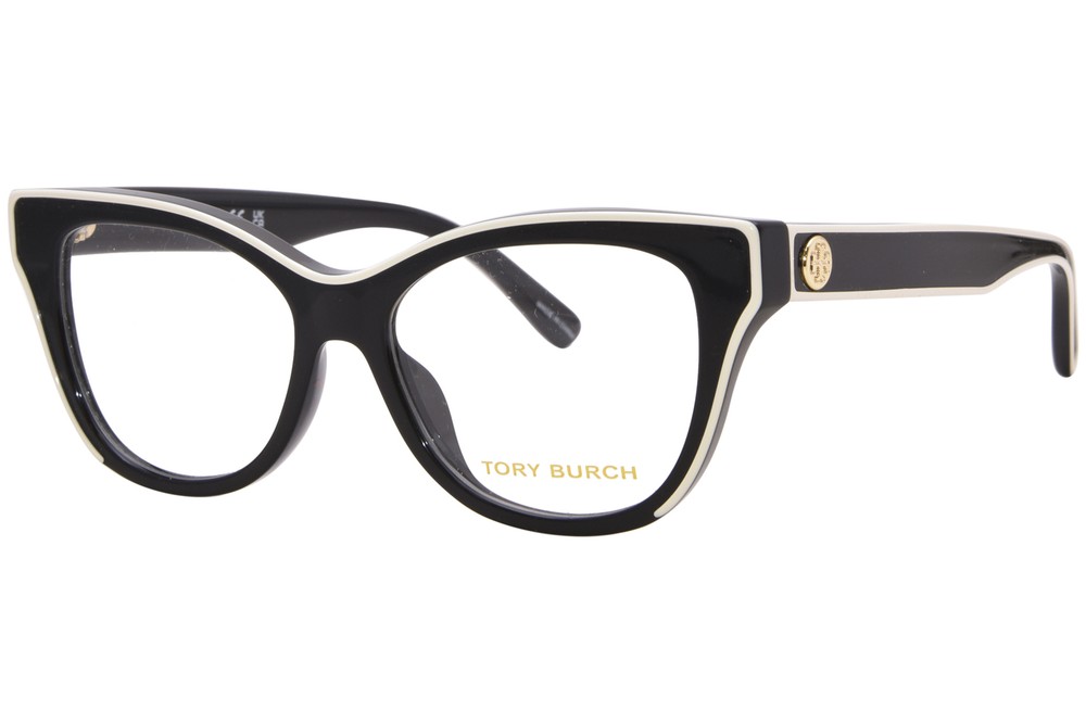 Tory Burch TY2147U 2004 Eyeglasses Women's Black/Ivory Full Rim Cat Eye 51mm