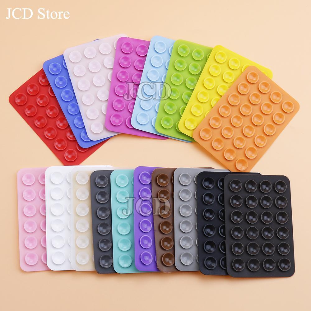 2pcs Double-Sided Silicone Phone Grips with Strong Suction Adhesive