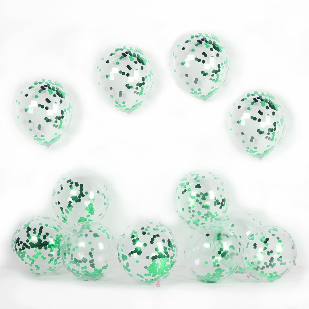 MYZSBRDM Green Confetti Balloons50 Pack Green Confetti Balloons12 inch Green ...