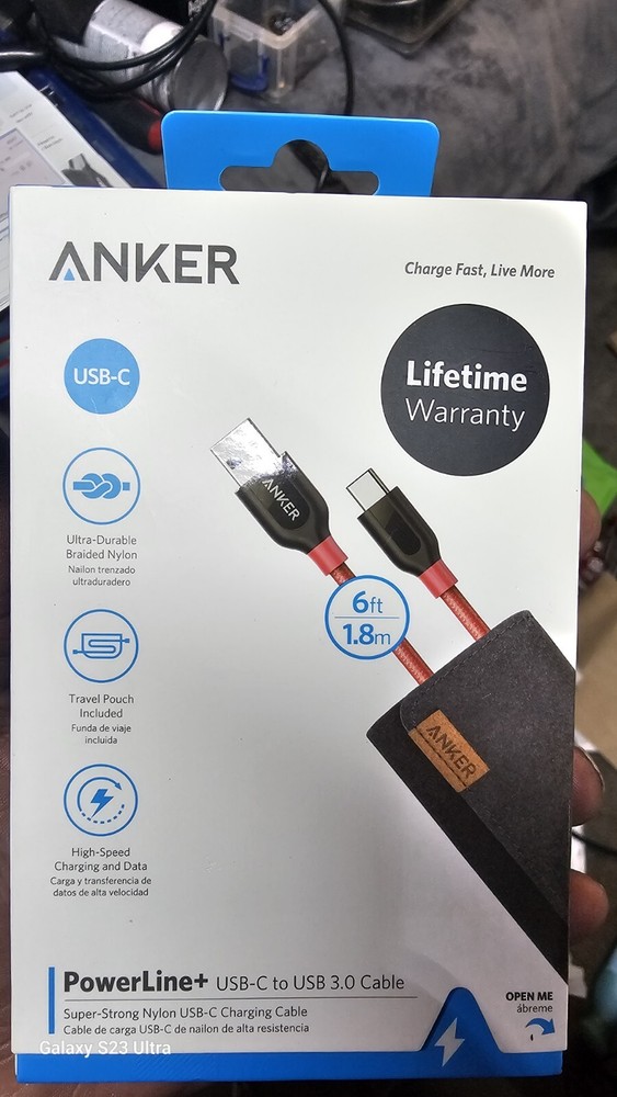 Anker PowerLine+ 3ft/6ft Durable Nylon USB-C to USB 3.0 Fast Charging Cable for Samsung