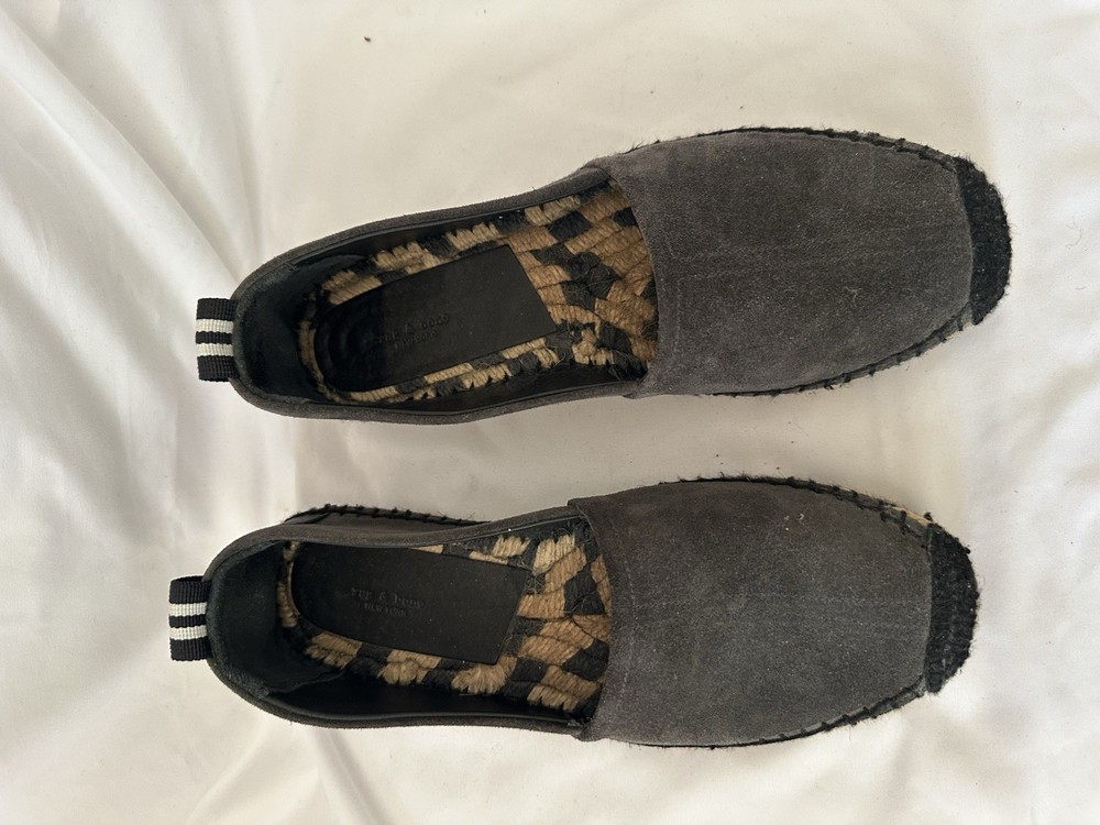 Rag and Bone Women's Flat Suede Espadrille Navy Blue Great Condition Size 38.5