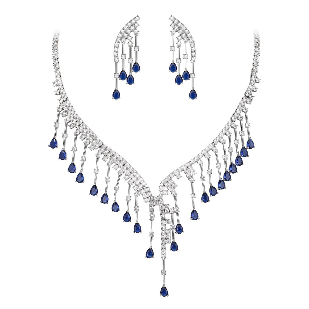 Crysdue Cubic Zirconia Prom Jewelry Set for Women Brides, Sparkle Birthstone ...