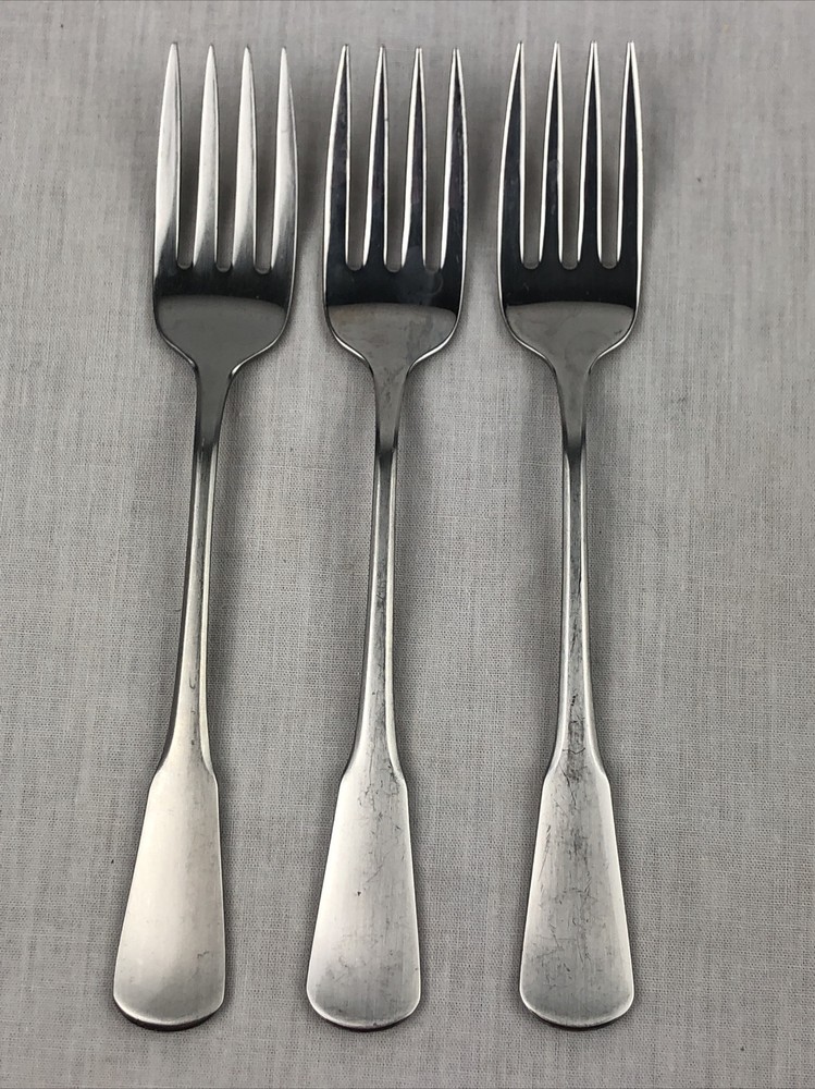Vintage Oneida USA Colonial Boston Minuteman Stainless Salad Forks Set of 3