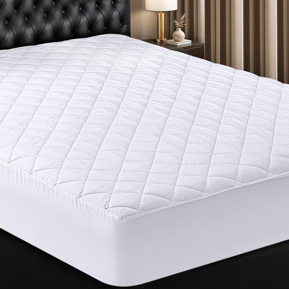 Utopia Bedding Quilted Fitted Mattress Pad, Queen (Pack of 1), White