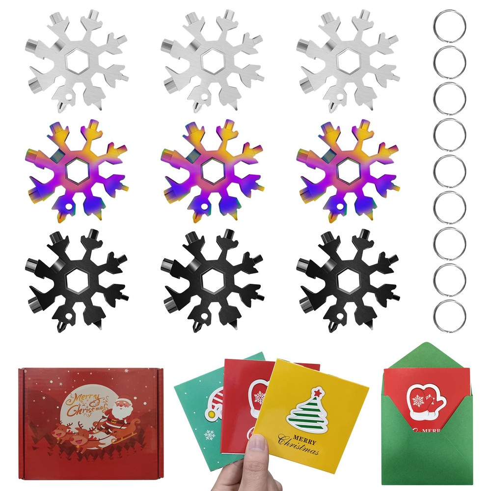 9-Pack Snowflake Multi-Tool Kit with Wrench Bottle Opener and Screwdriver