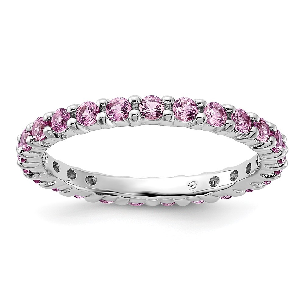 Sterling Silver Stackable Expressions Lab Created Pink Sapphire Band Ring Size 7