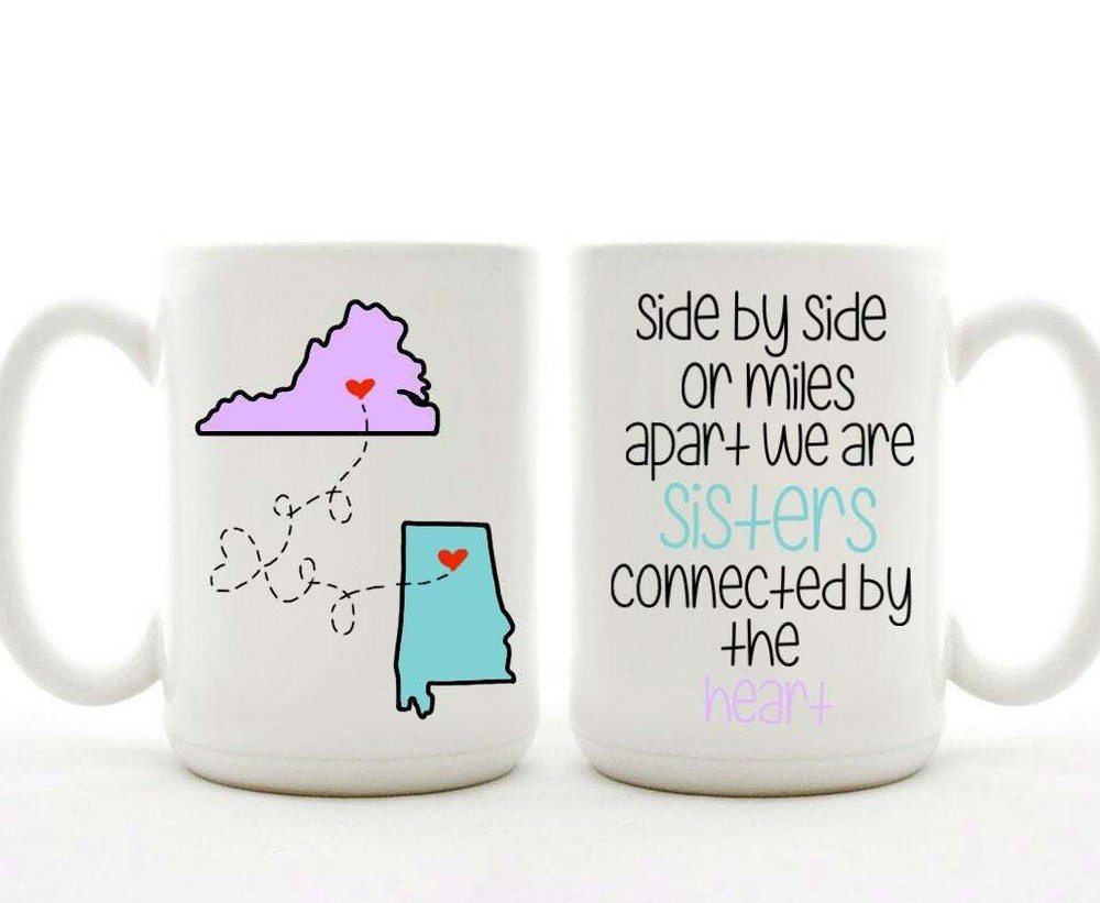 Side By Side Personalized Sister Mug