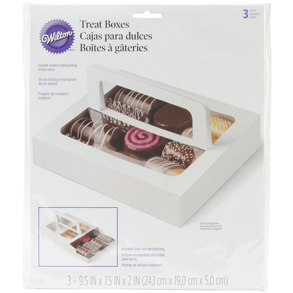 Wilton 3-Pack Slotted Handle Snack Treat Boxes
