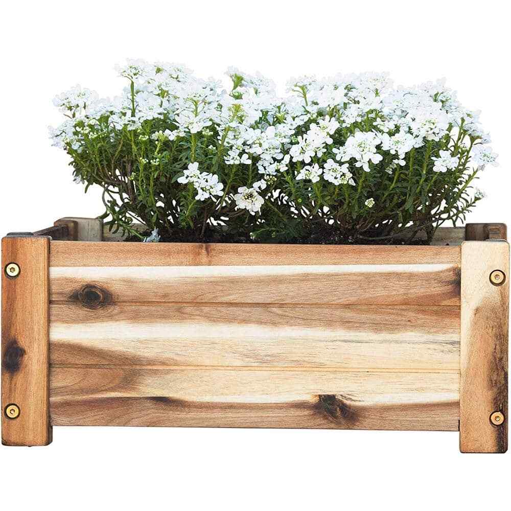 17-Inch Wooden Planter Box for Garden Patio Window Home Decor