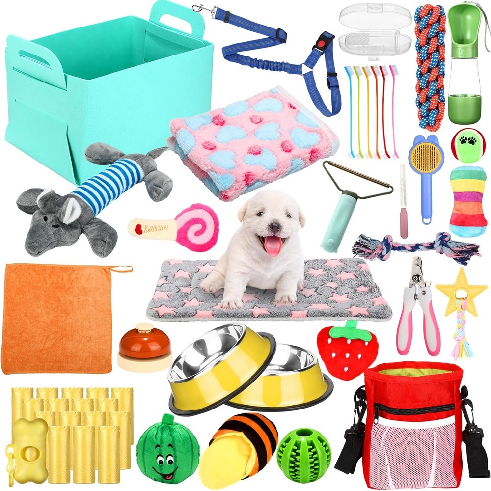 Abbylike 50 Pcs Puppy Supplies Starter Kit for Small Dogs Essentials...