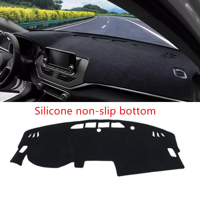 Black Dash Mat Sun Cover for Nissan Altima 2019-2024 Dashboard