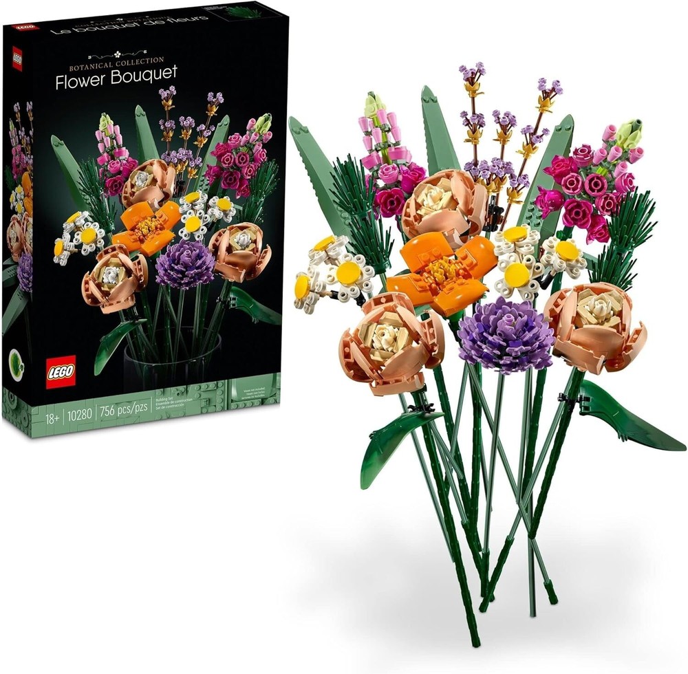 LEGO Icons 10280 Flower Bouquet Building Kit – Decorative Artificial Floral Display