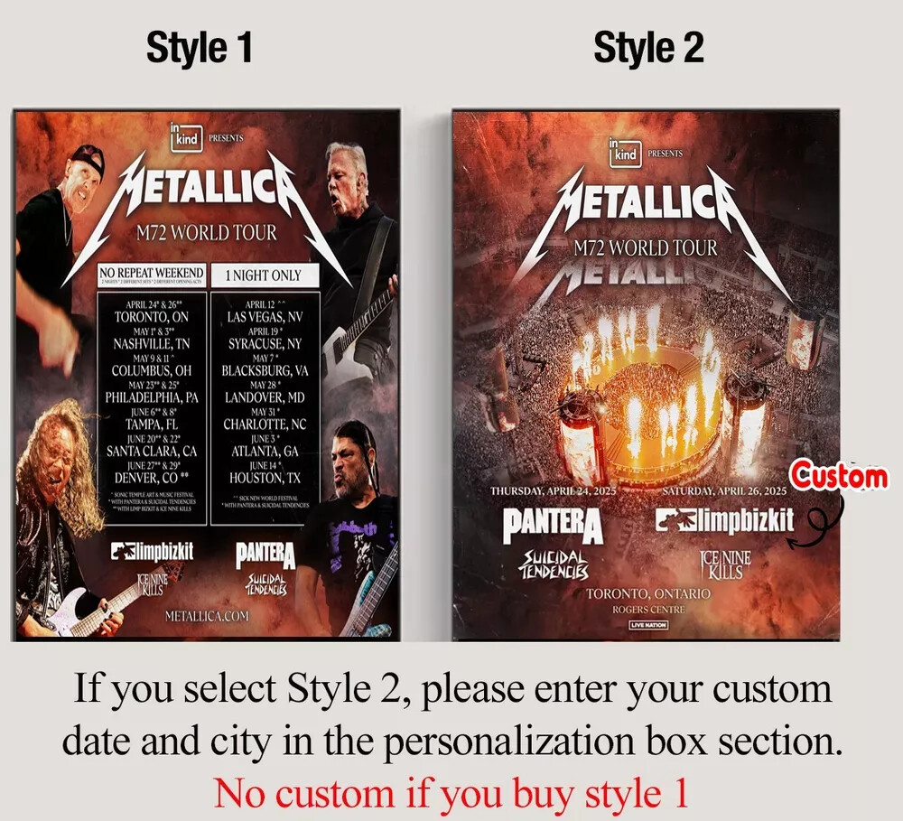 Metallica M72 World Tour 2025 North American Poster