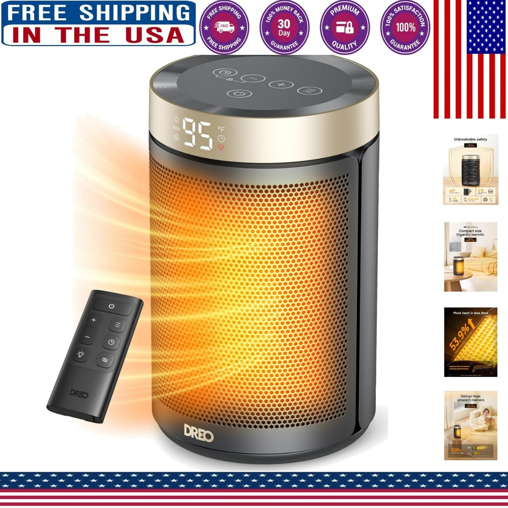 1500W Quiet Safe Remote-Controlled Tower Heater for Indoor Comfort