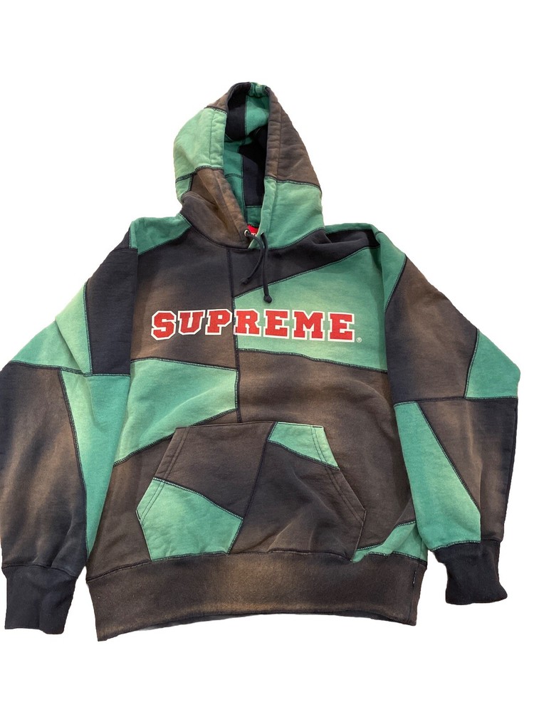 Supreme Hoodie Sweatshirt Navy Blue Green Spellout  Men's Small FW20 Street Wear