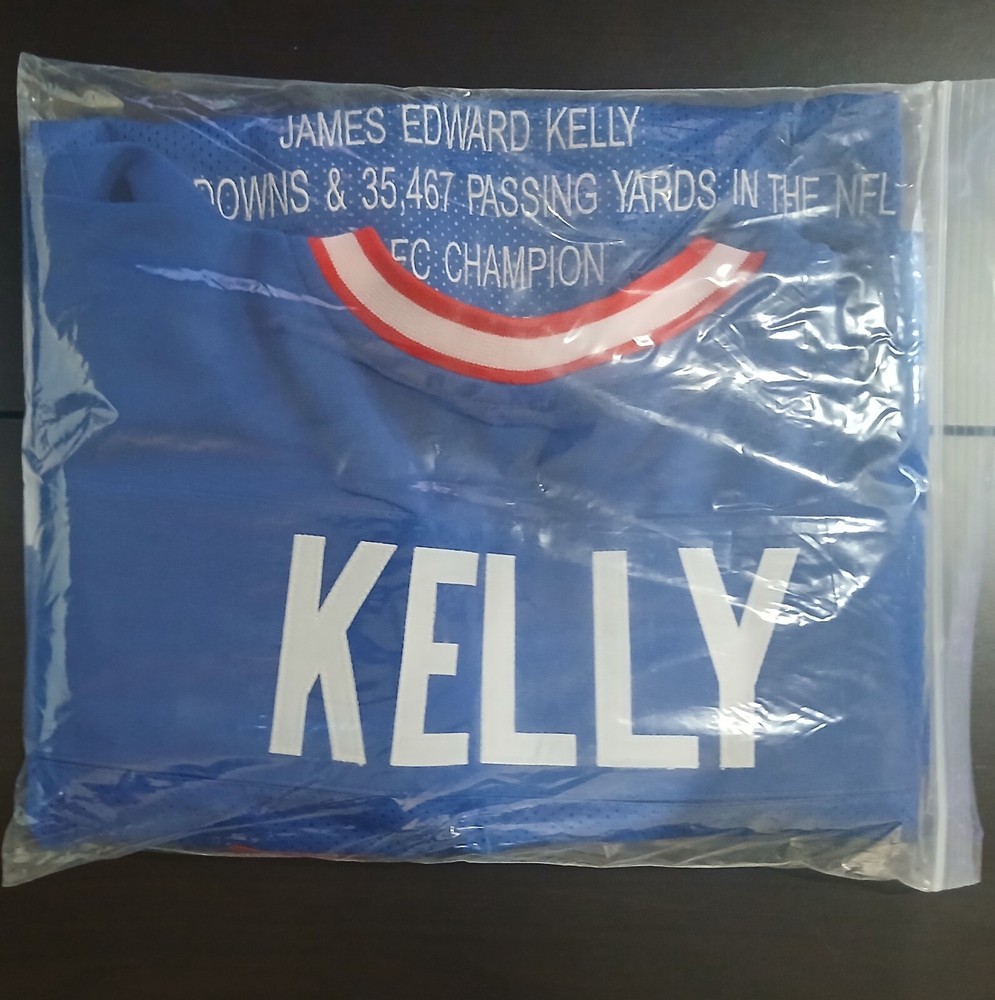 Jim Kelly Stats NFL Autographed Jersey Beckett Certified Size XL