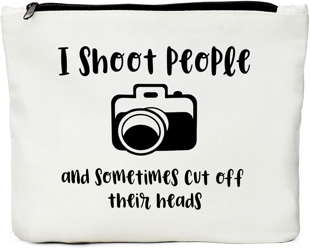 Soft Cotton Makeup Bag with Black Metal Zipper - Travel Purse, Cosmetic Organize