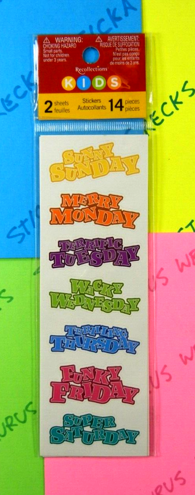 Weekday Words Sticker 2 Sheet Pack Recollections Kids