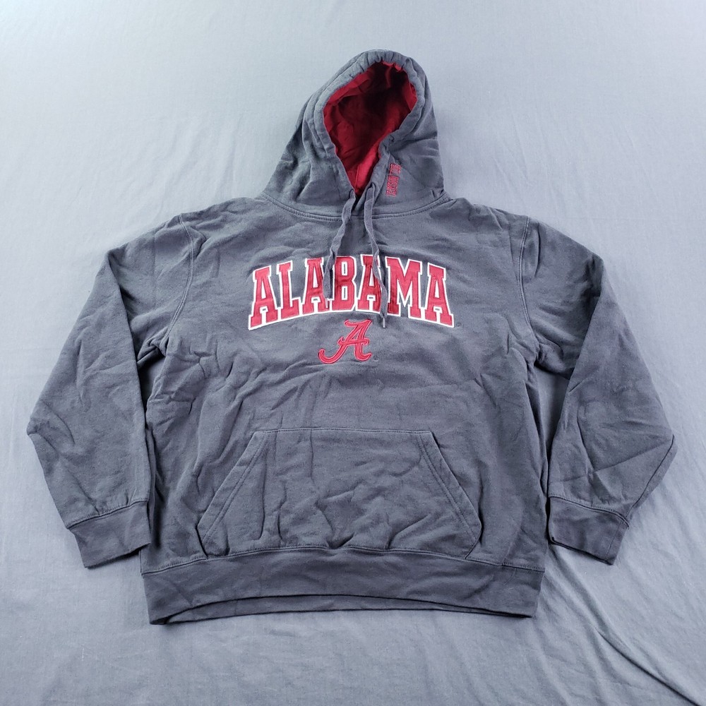 Alabama Crimson Tide Sweater Mens Large Gray Hoodie NCAA Logo Sweatshirt
