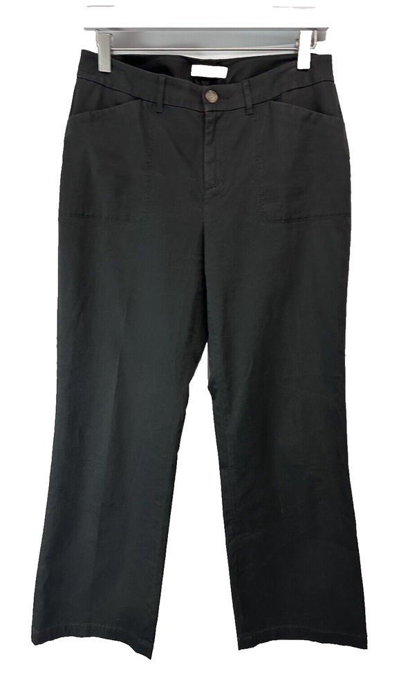 Coldwater Creek Size 8P Gray Chino Pants Natural Fit Stretch Cotton Pockets