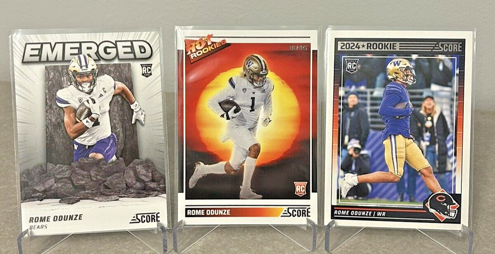 Rome Odunze 2024 Panini Score (3) Rookie Cards Hot Rookies & Emerged Inserts