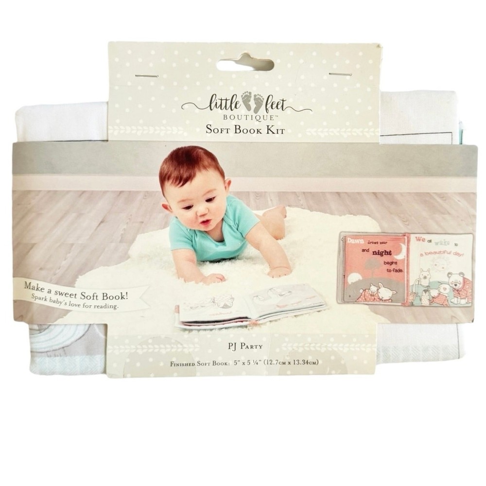 Little Feet Boutique PJ Party Soft Baby Story Book Craft Kit 5x5.25 Inches